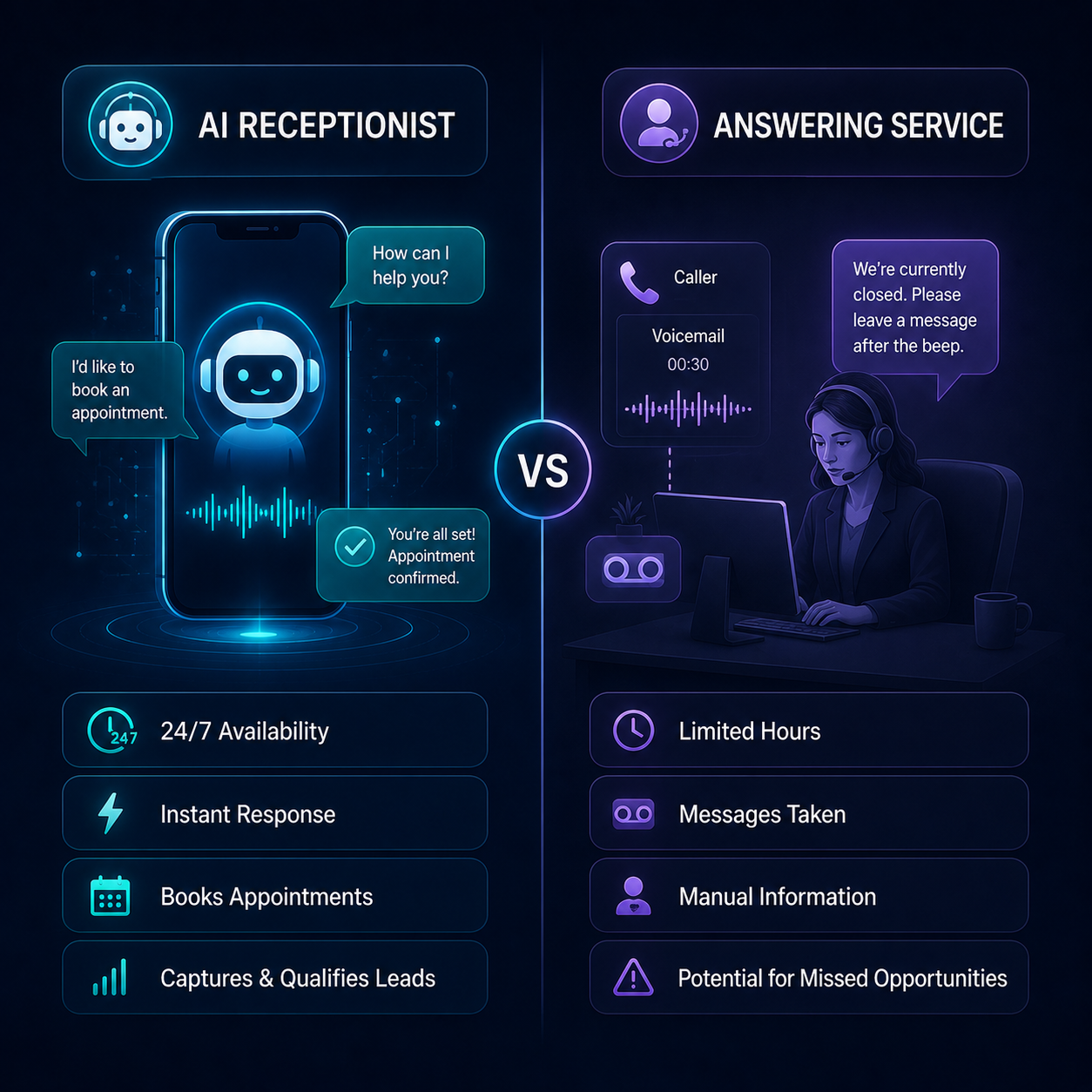 AI Receptionist vs Answering Service