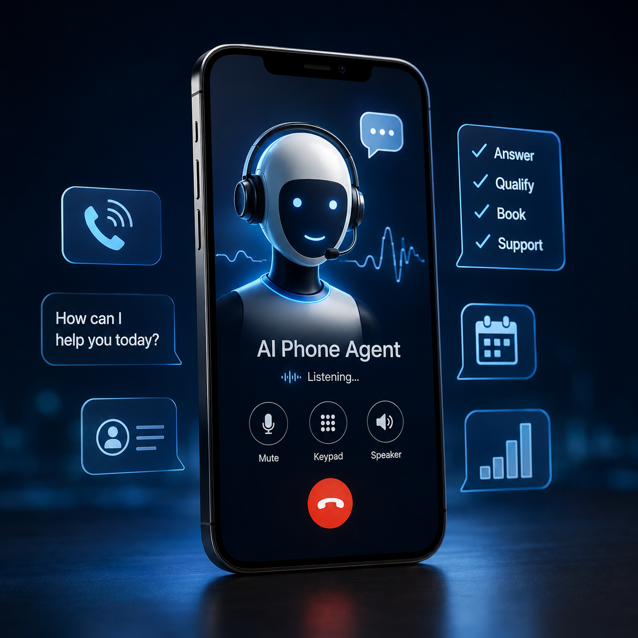 AI phone agent answering an inbound call