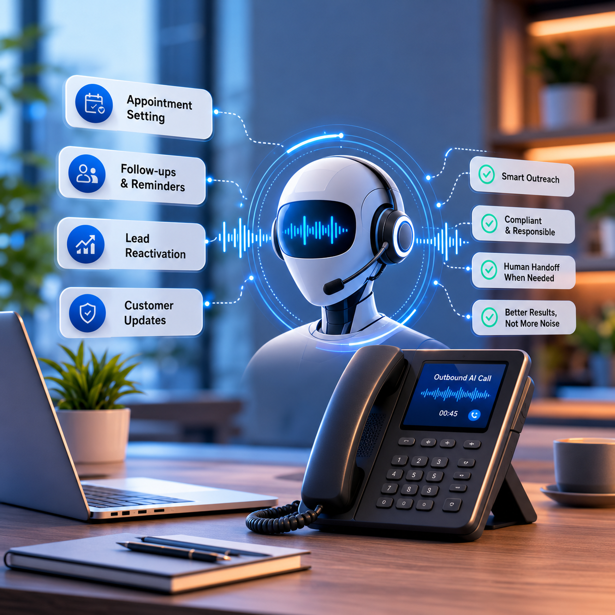 Hero Panel of Outbound AI Calling